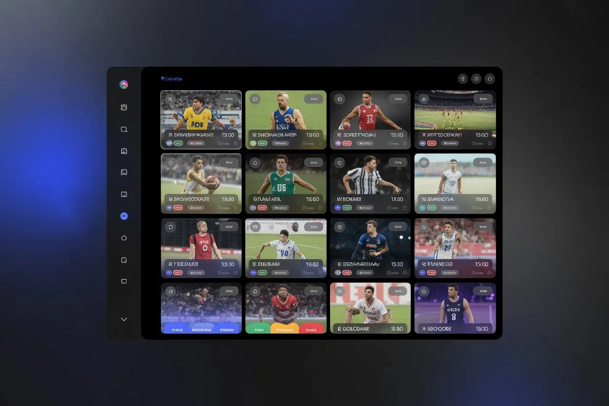 Modern live sports streaming interface concept image