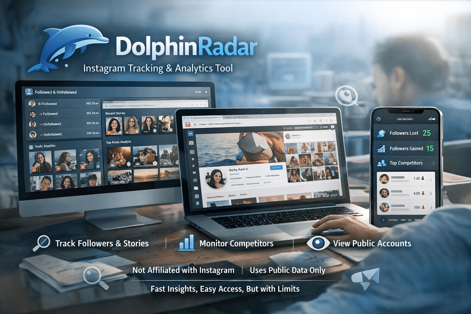 Dolphin Radar dark luxury dashboard style image