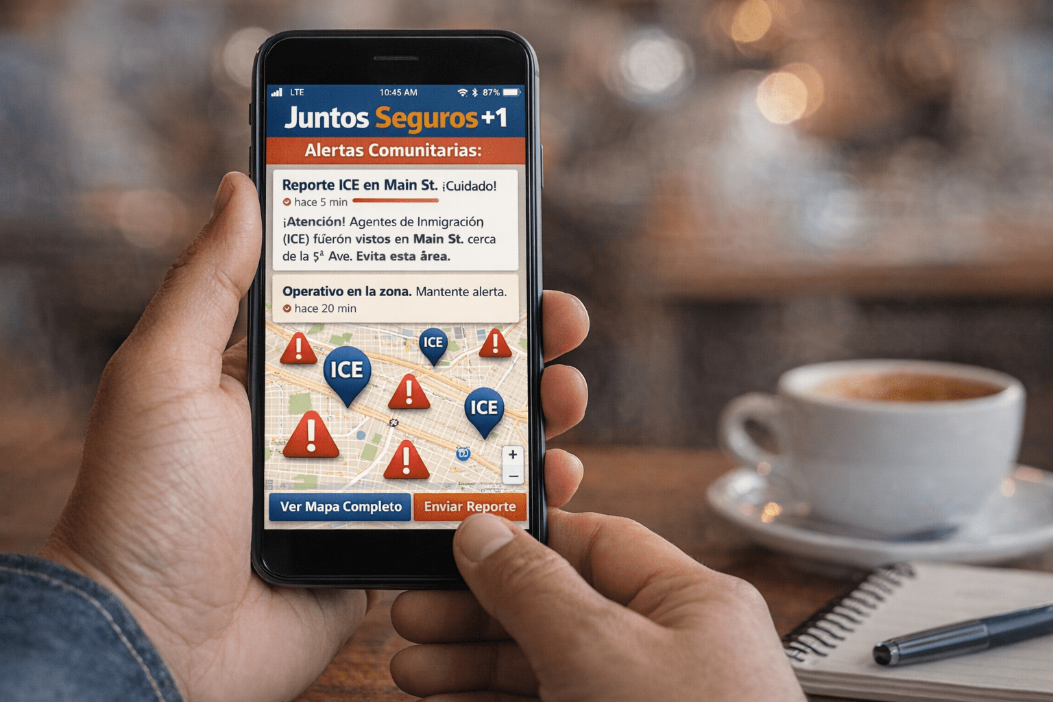 Community safety awareness visual for juntos seguros