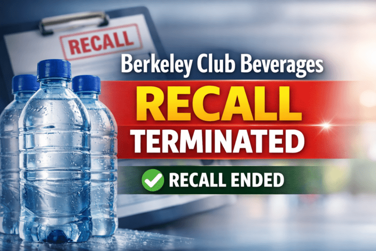 Berkeley Club Beverages Recall Terminated