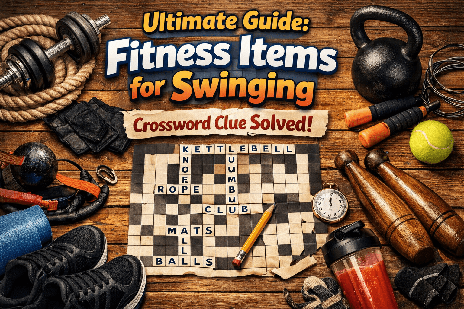 Fitness Items for Swinging Crossword Clue