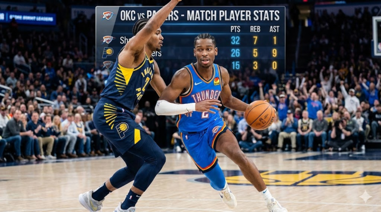 Oklahoma City Thunder vs Indiana Pacers Match Player Stats