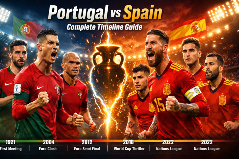 Portugal National Football Team vs Spain National Football Team Timeline