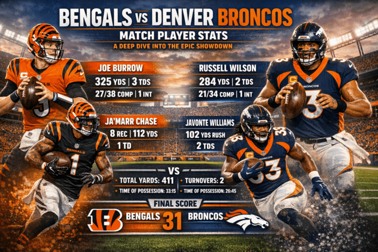 Bengals vs Denver Broncos Match Player Stats