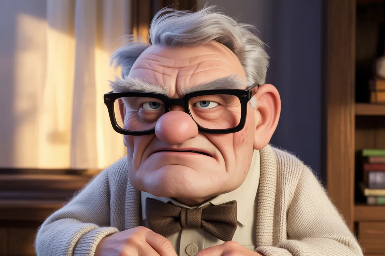 Grouchy Homeowner in Pixar’s Up